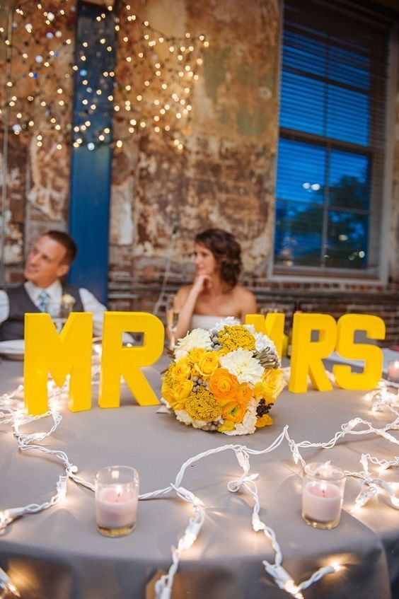 yellow and gray wedding ideas