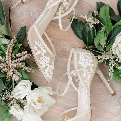 Lace wedding online wedges