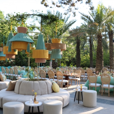 A Vivid Teal and Yellow Engagement Party in Amman 