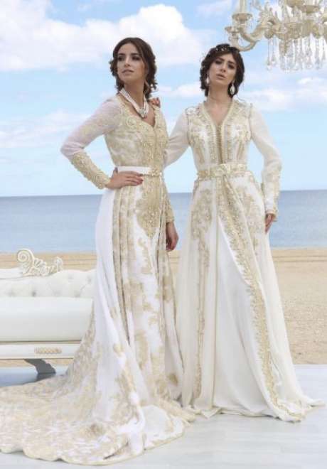 white bridal kaftan