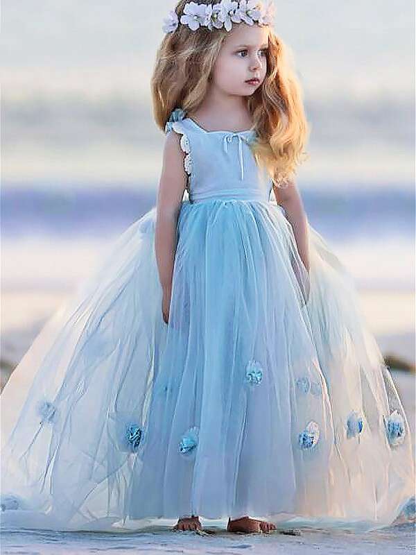 flower girl dresses in blue