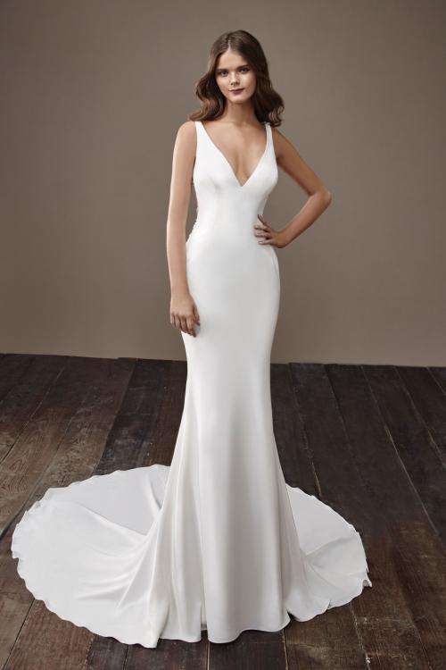 slim silk wedding dress