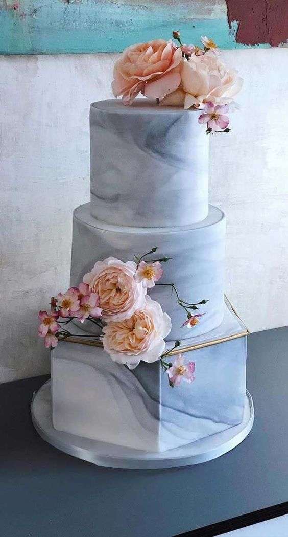 Royal blue marbled wedding cake... - Bellaria Cake Design | Facebook
