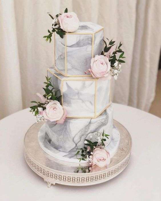 Pink Marble Wedding Cake | Ferguson Plarre's Bakehouse