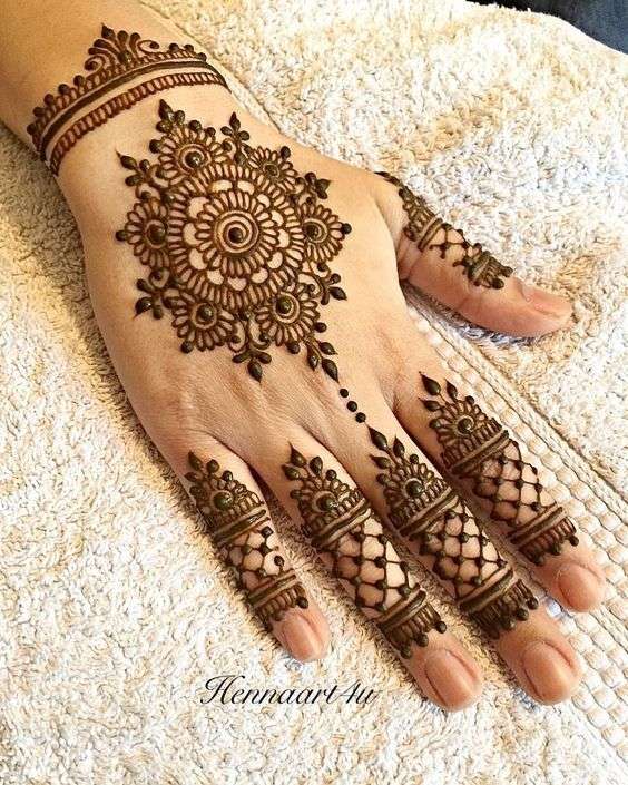 Indian Henna Pattern On Indian Womans Hands High-Res Stock Photo - Getty  Images