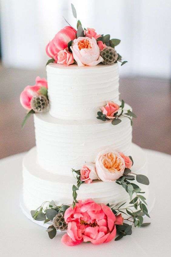 Peonies Wedding Cake 3