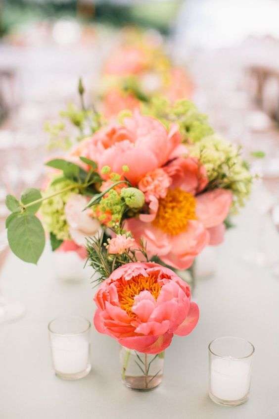 Peonies Wedding Centerpiece