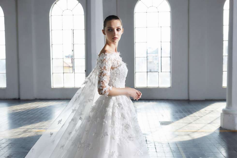 Peter Langner 2021 Wedding Dress Amandine with Cape 1