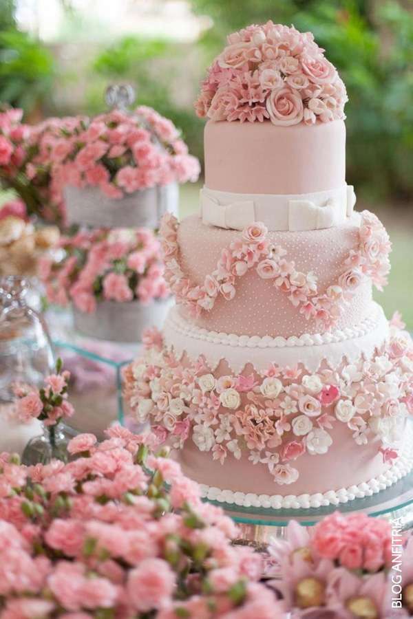 Tiered pink floral wedding cake at JW Marriott Essex House in New York  City. Dream turned reality by Flo… | Wedding cake options, Wedding cakes, Floral  wedding cake