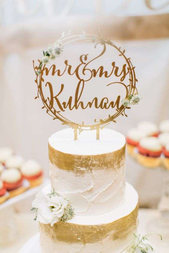 Buy Custom Cake Toppers - Personalised Messages - Gold & Black online in  India at best price