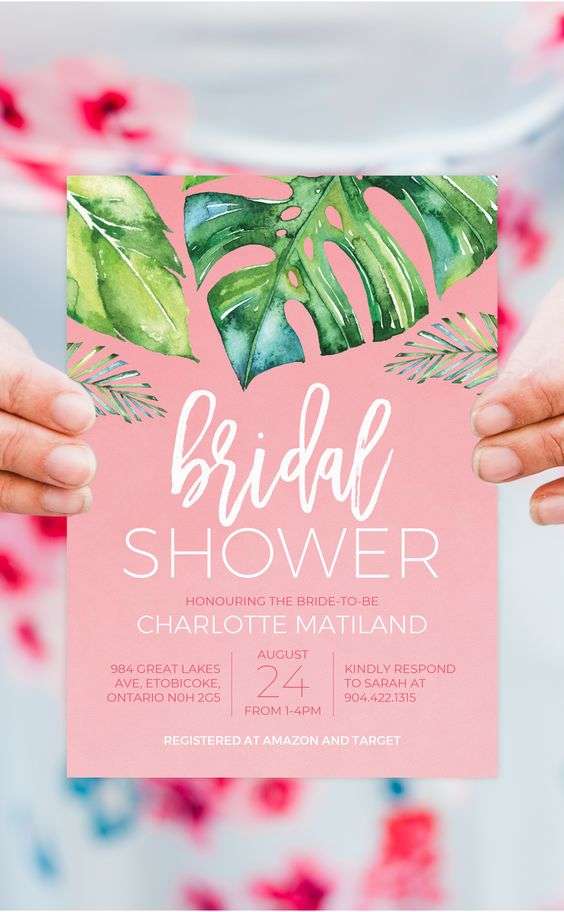 Embrace The Exotic with Tropical Bridal Shower Invitations