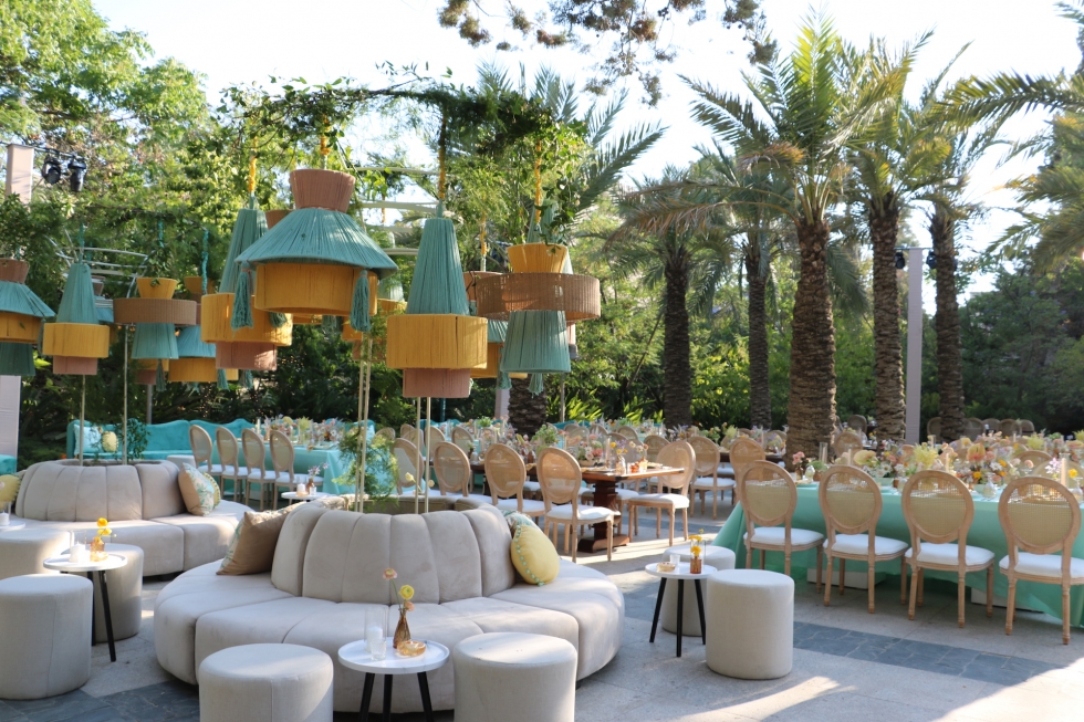 A Vivid Teal and Yellow Engagement Party in Amman 