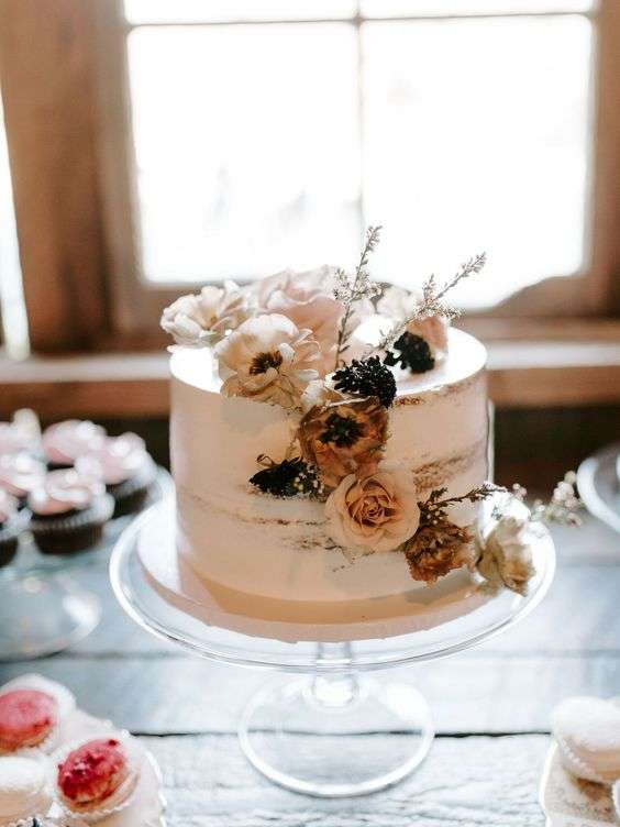 Wedding Cake - Simple Truffle - Cherry Blossom Cakes Queenstown